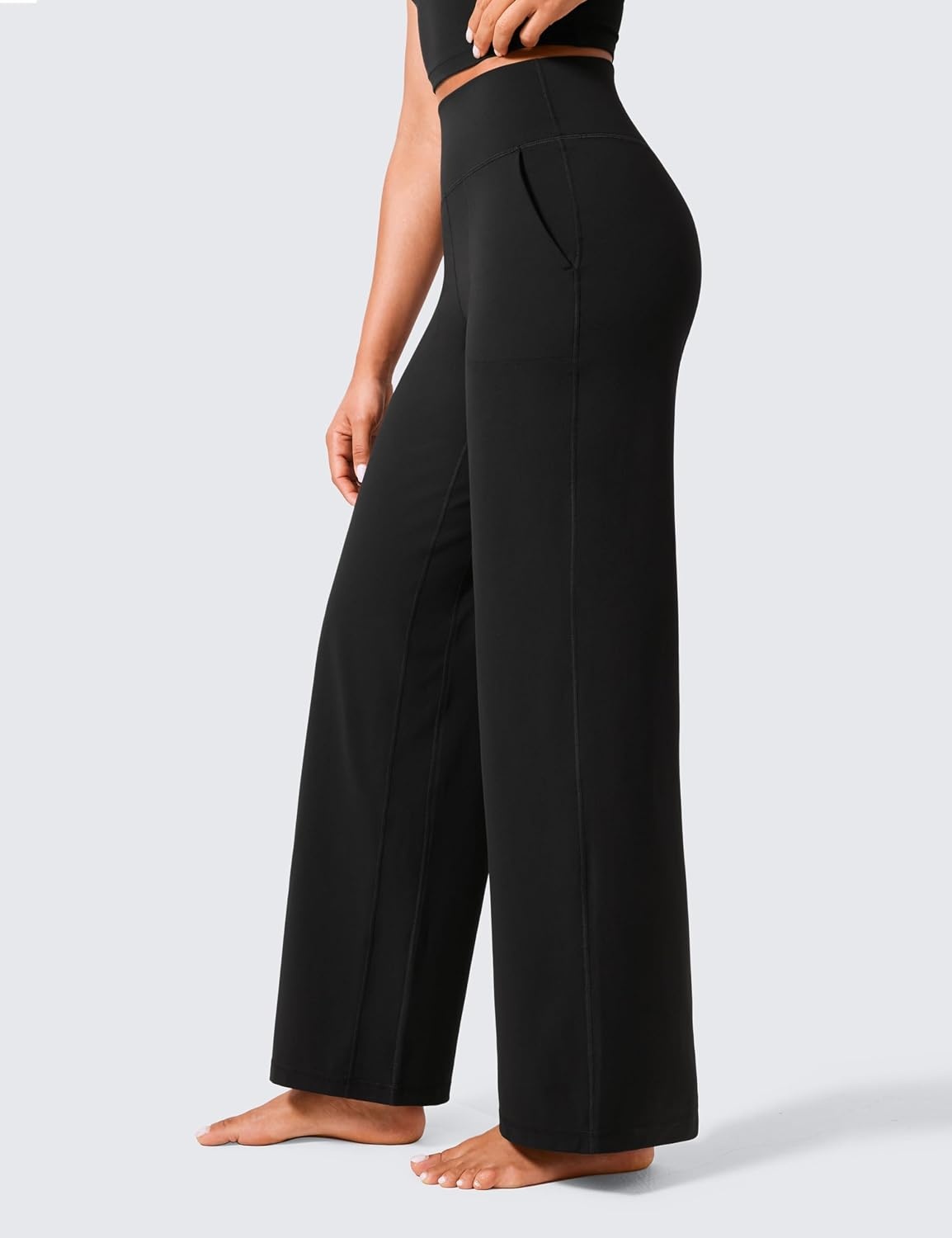 image:imageCRZ YOGA Butterlift Wide Leg Pants Pockets 293133 High Waisted Yoga Lounge Buttery Soft Comfy Casual WomensBlack