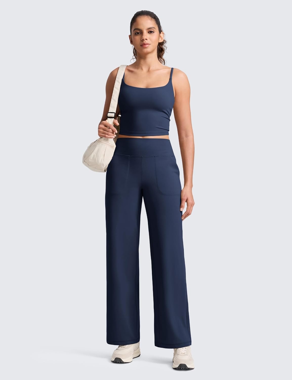 image:imageCRZ YOGA Butterlift Wide Leg Pants Pockets 293133 High Waisted Yoga Lounge Buttery Soft Comfy Casual WomensClub Blue