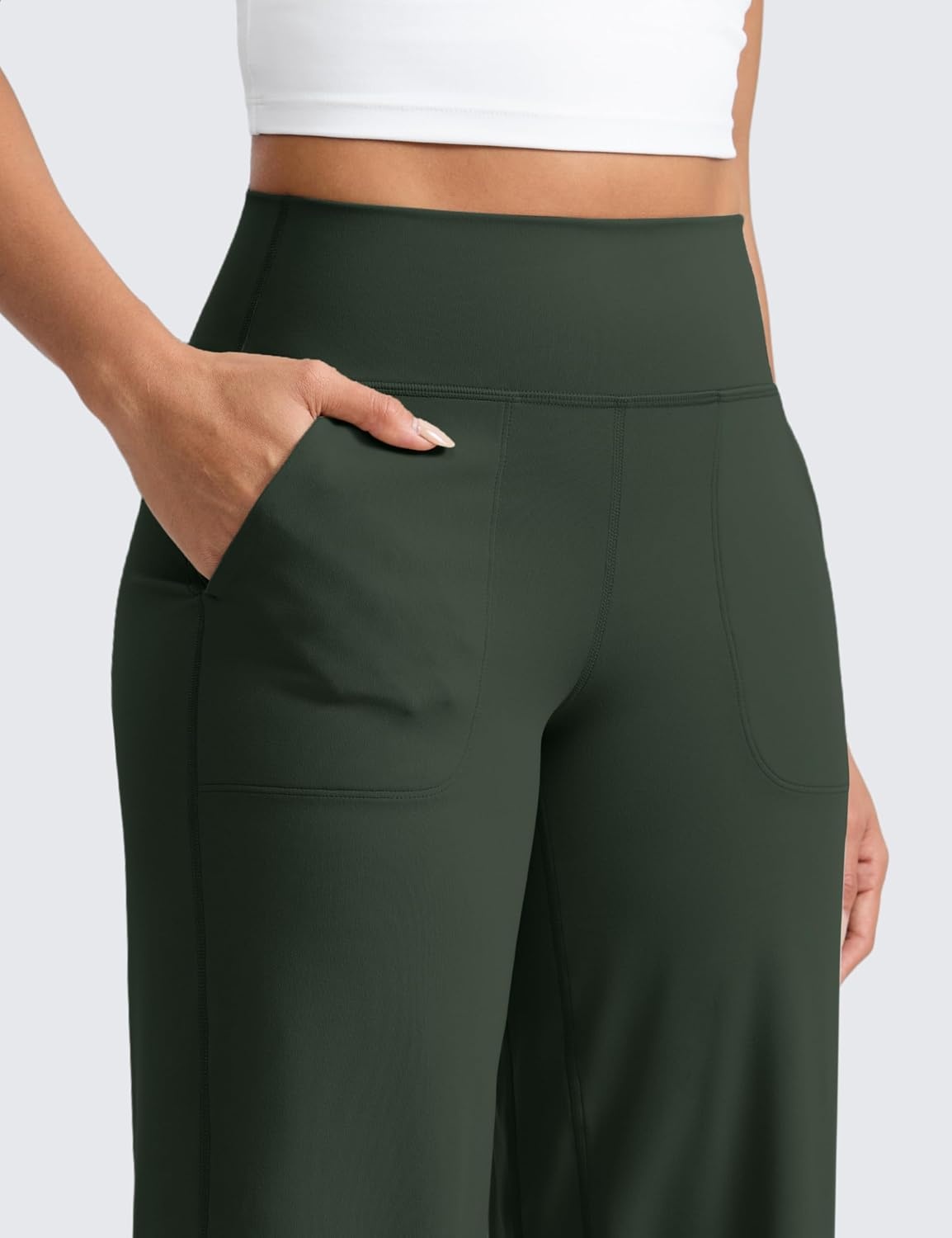 image:imageCRZ YOGA Butterlift Wide Leg Pants Pockets 293133 High Waisted Yoga Lounge Buttery Soft Comfy Casual WomensLegend Green