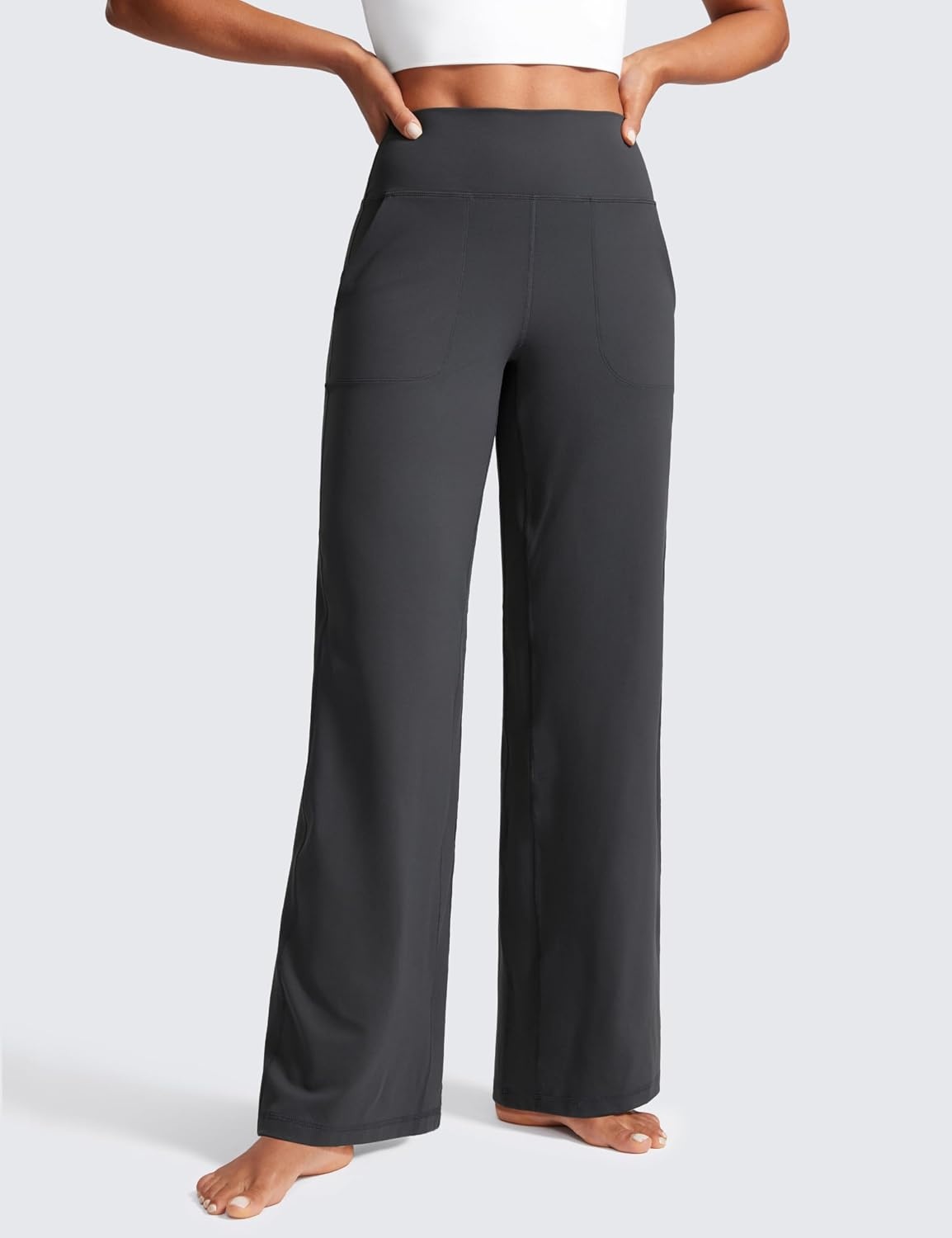 image:imageCRZ YOGA Butterlift Wide Leg Pants Pockets 293133 High Waisted Yoga Lounge Buttery Soft Comfy Casual WomensMysterious Grey
