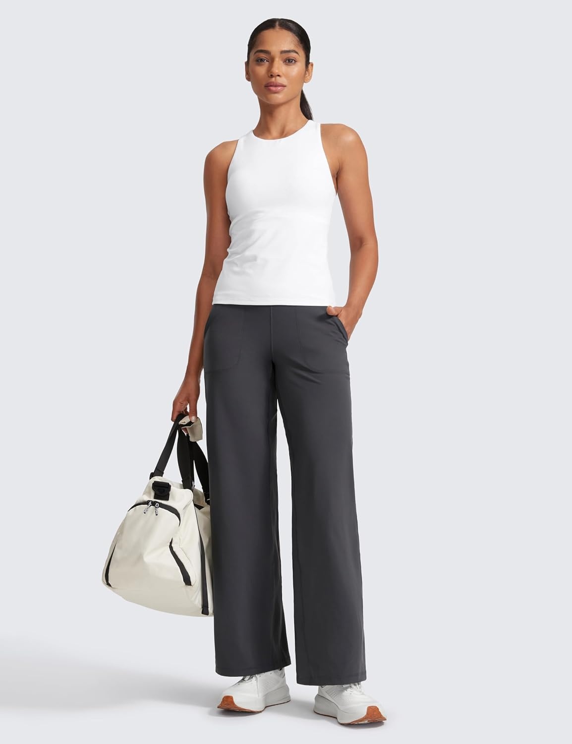 image:imageCRZ YOGA Butterlift Wide Leg Pants Pockets 293133 High Waisted Yoga Lounge Buttery Soft Comfy Casual WomensMysterious Grey