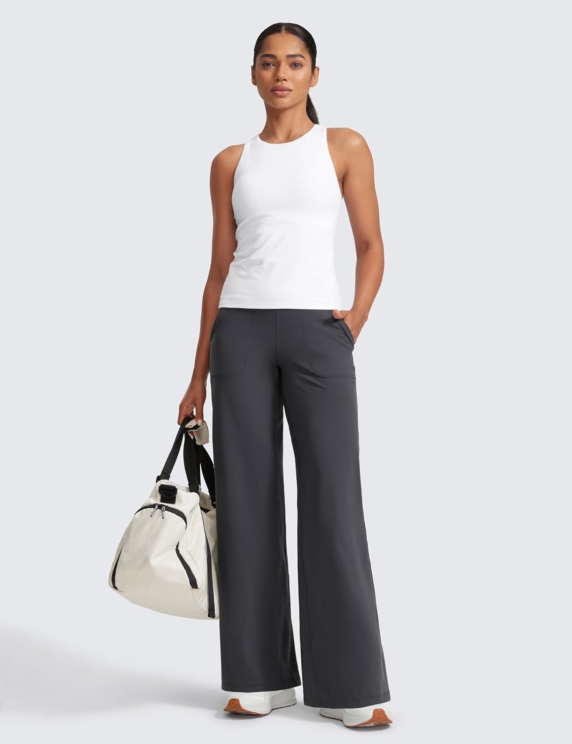 image:imageCRZ YOGA Butterlift Wide Leg Pants Pockets 293133 High Waisted Yoga Lounge Buttery Soft Comfy Casual WomensMysterious Grey