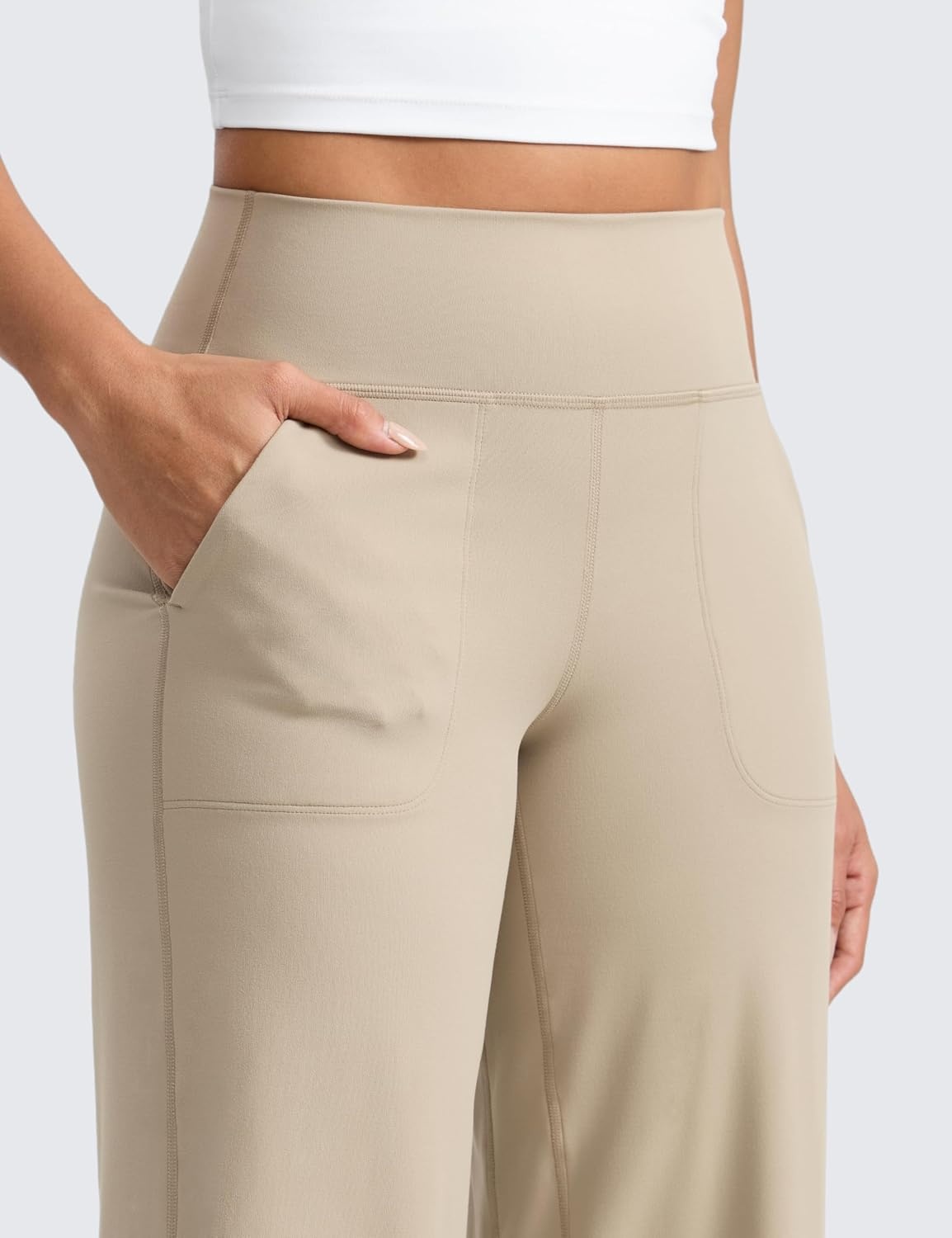 image:imageCRZ YOGA Butterlift Wide Leg Pants Pockets 293133 High Waisted Yoga Lounge Buttery Soft Comfy Casual WomensOak