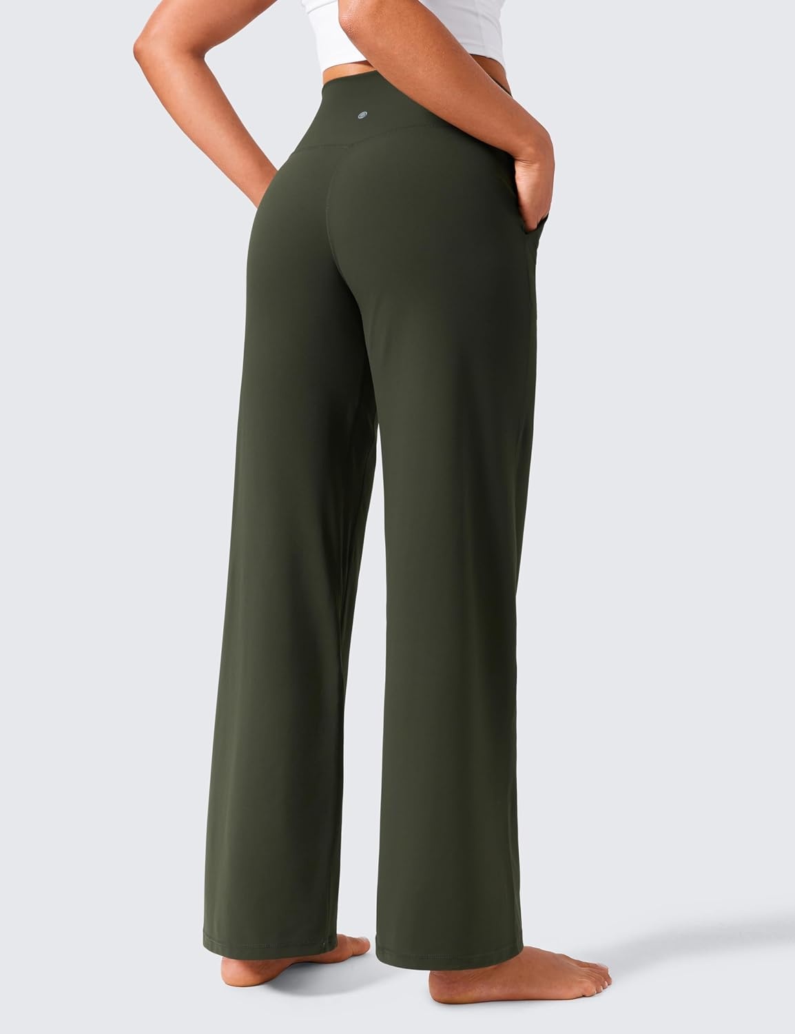 image:imageCRZ YOGA Butterlift Wide Leg Pants Pockets 293133 High Waisted Yoga Lounge Buttery Soft Comfy Casual WomensOlive Green