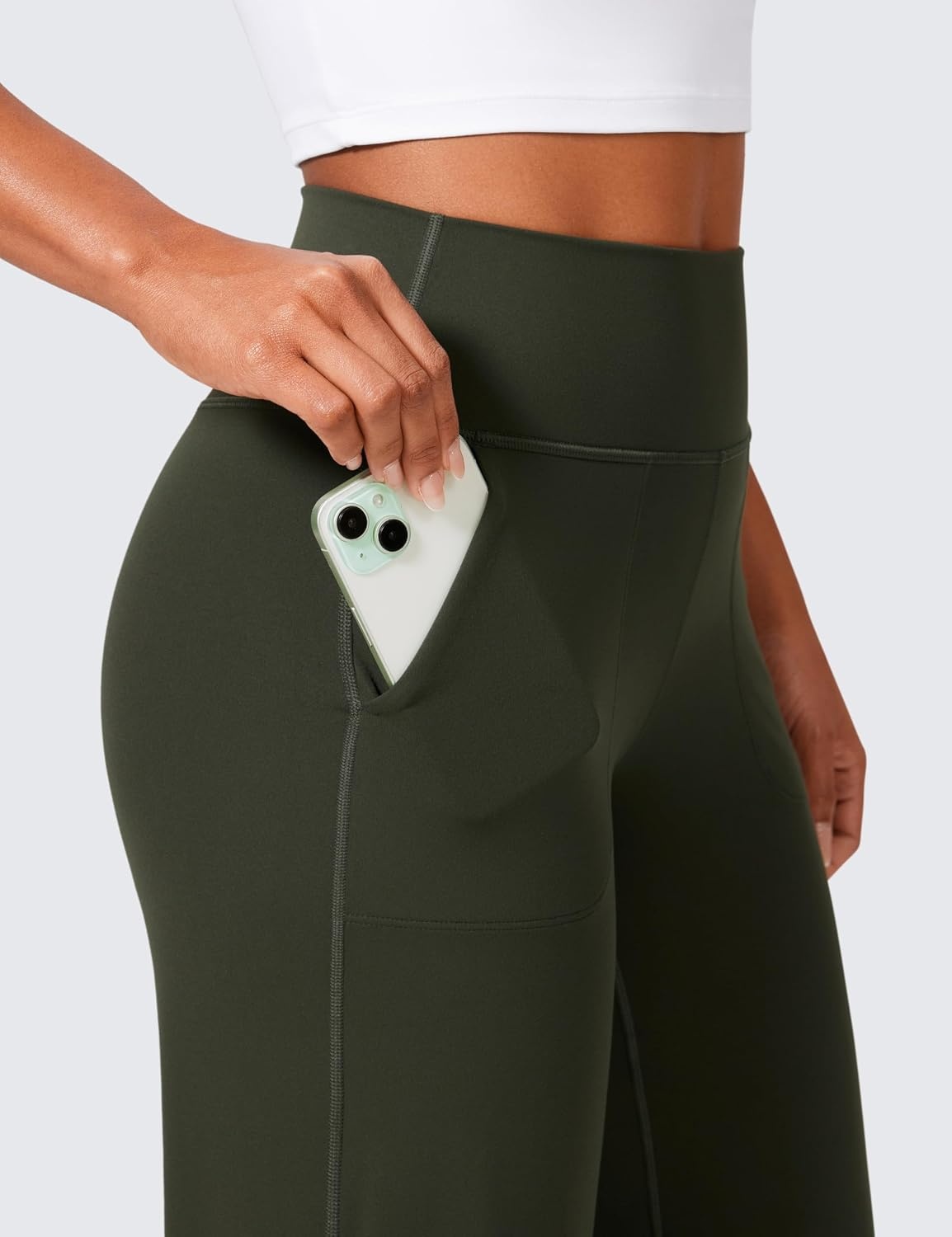 image:imageCRZ YOGA Butterlift Wide Leg Pants Pockets 293133 High Waisted Yoga Lounge Buttery Soft Comfy Casual WomensOlive Green