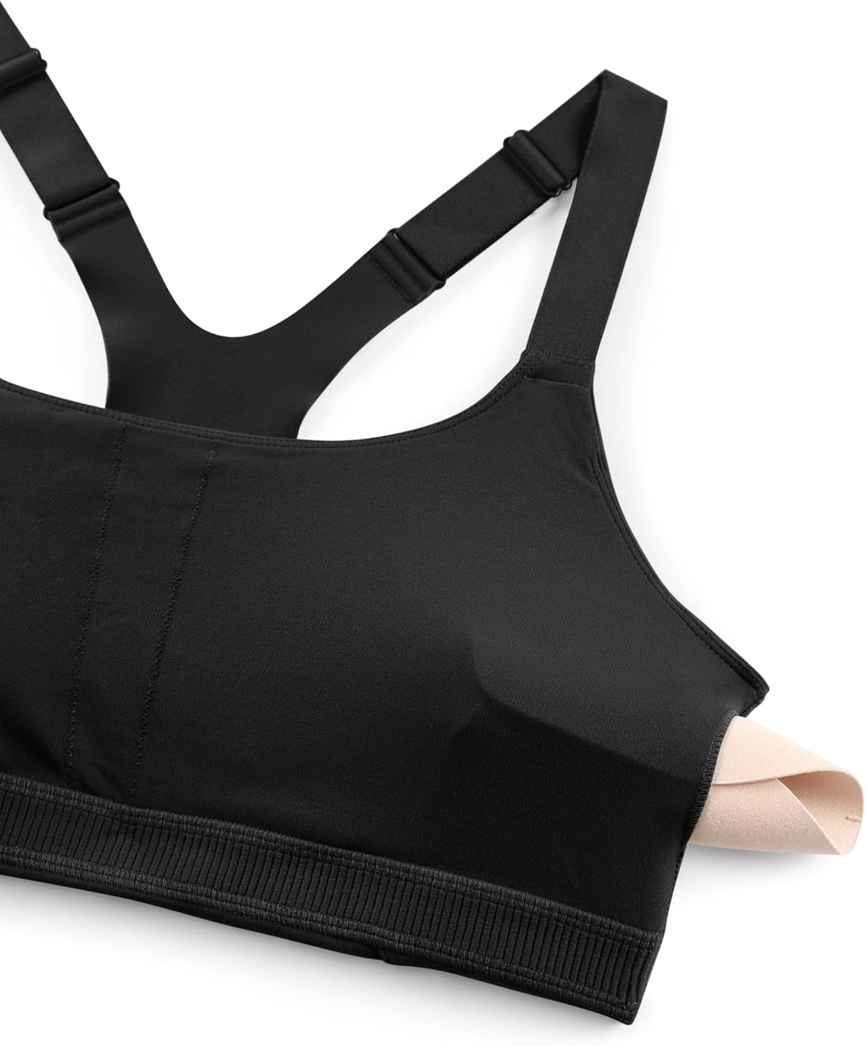 image:imageCRZ YOGA Butterlift Womens Racerback Padded Sports Bras Medium Impact Scoop Neck Adjustable Straps Gym Workout TopBlack