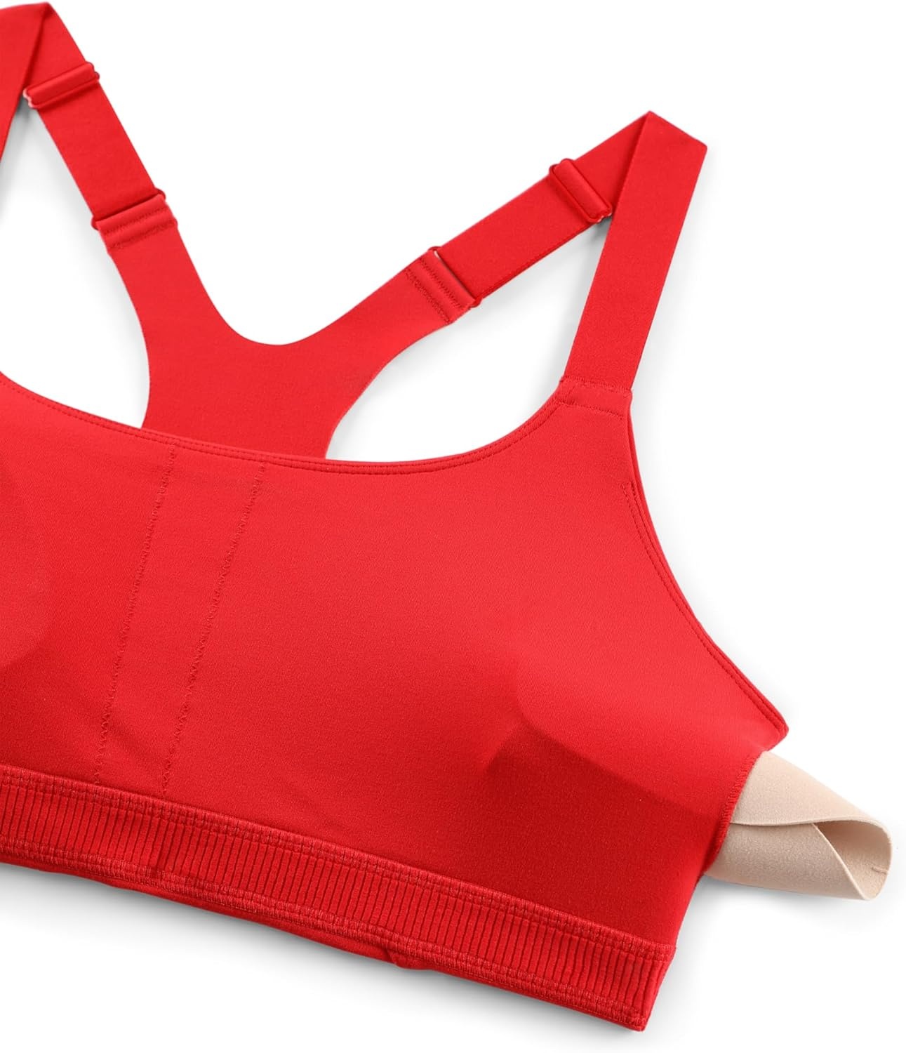 image:imageCRZ YOGA Butterlift Womens Racerback Padded Sports Bras Medium Impact Scoop Neck Adjustable Straps Gym Workout TopDeep Red