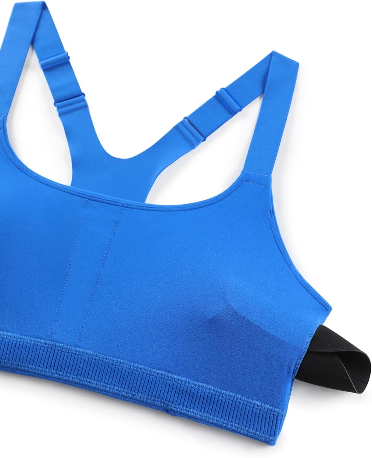 image:imageCRZ YOGA Butterlift Womens Racerback Padded Sports Bras Medium Impact Scoop Neck Adjustable Straps Gym Workout TopSparkle Blue
