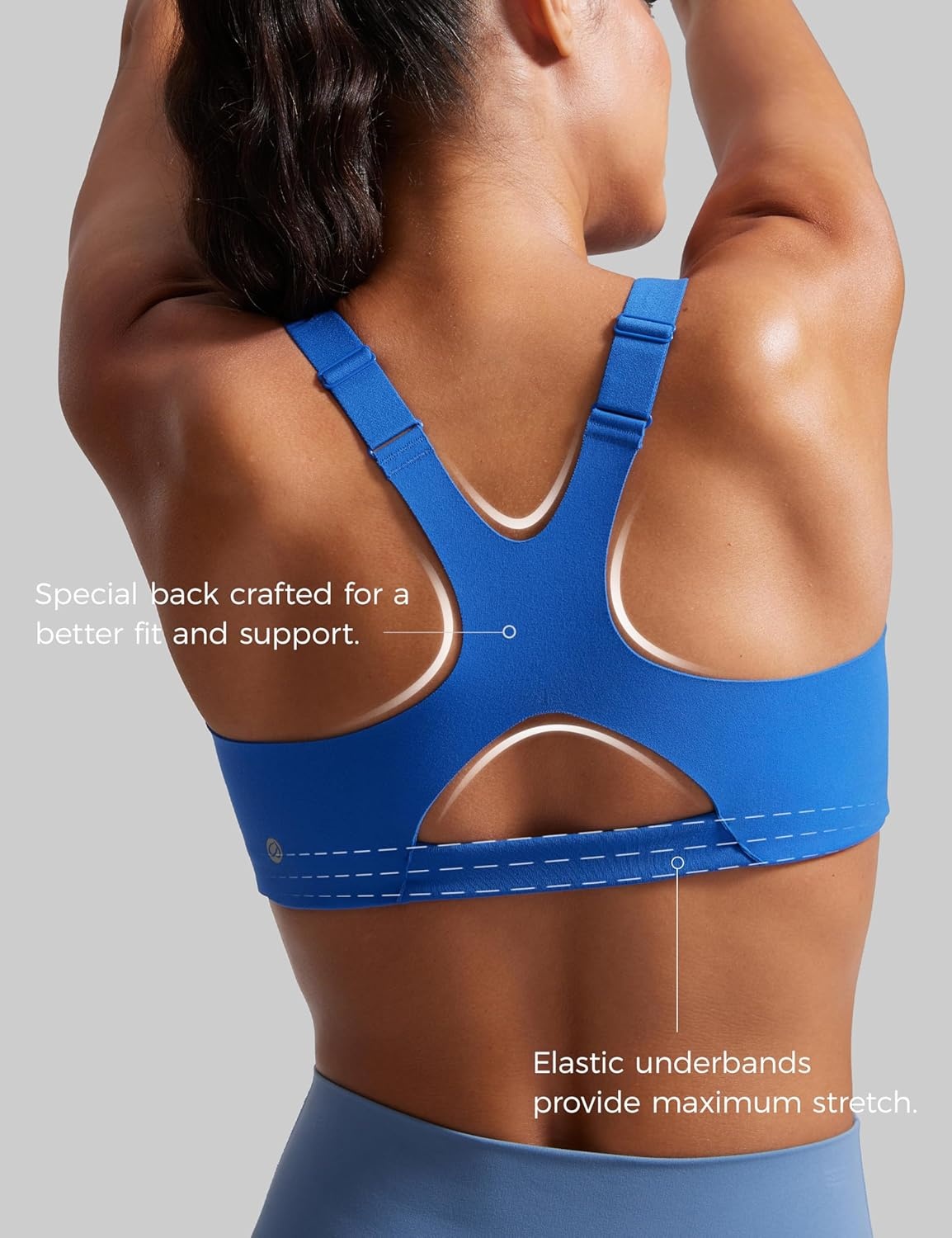 image:imageCRZ YOGA Butterlift Womens Racerback Padded Sports Bras Medium Impact Scoop Neck Adjustable Straps Gym Workout TopSparkle Blue