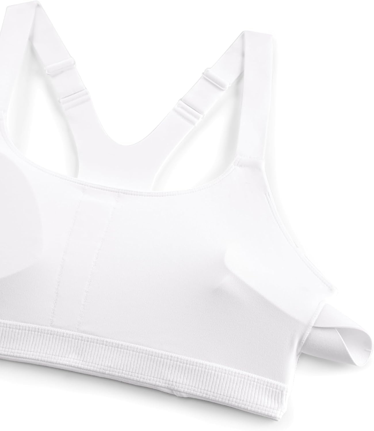 image:imageCRZ YOGA Butterlift Womens Racerback Padded Sports Bras Medium Impact Scoop Neck Adjustable Straps Gym Workout TopWhite