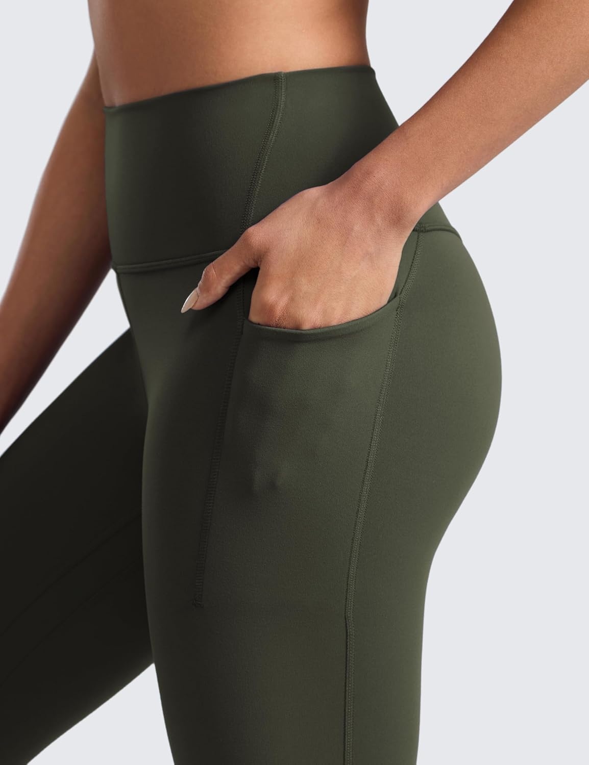 image:imageCRZ YOGA Butterlift Workout Leggings Pockets 25 High Waist Pilates Athletic Gym Womens Yoga Pants Buttery SoftOlive Green