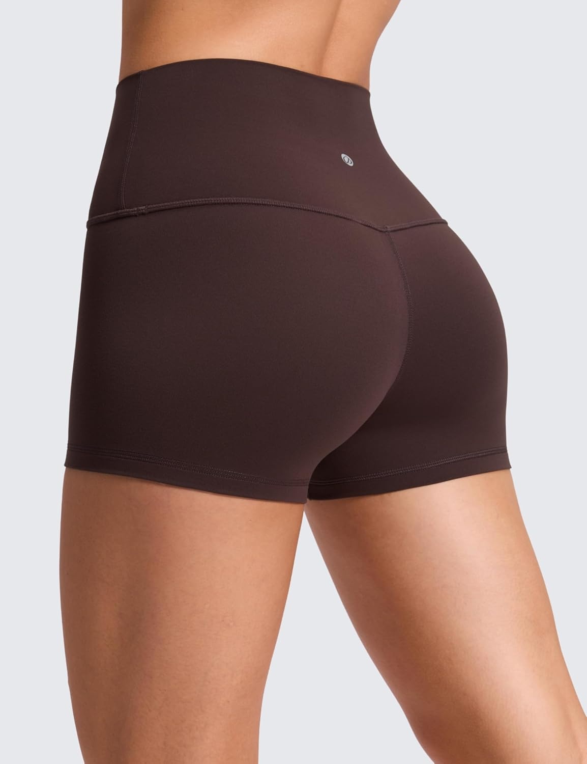 image:imageCRZ YOGA Butterluxe Biker Shorts 25 High Waisted Yoga Workout Spandex Womens Running Volleyball BootyHot Fudge Brown