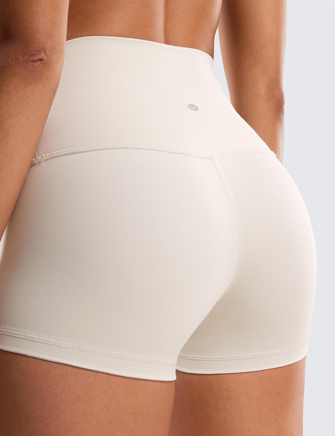 image:imageCRZ YOGA Butterluxe Biker Shorts 25 High Waisted Yoga Workout Spandex Womens Running Volleyball BootyMilky White