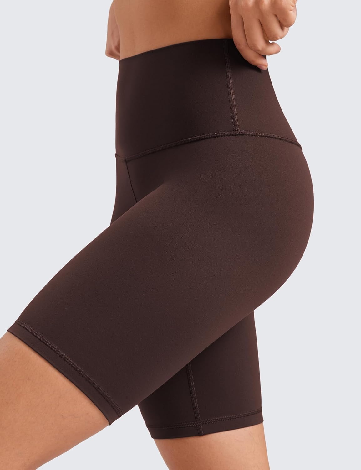 image:imageCRZ YOGA Butterluxe Biker Shorts 8 High Waisted Gym Workout Running Volleyball Spandex Yoga WomensHot Fudge Brown