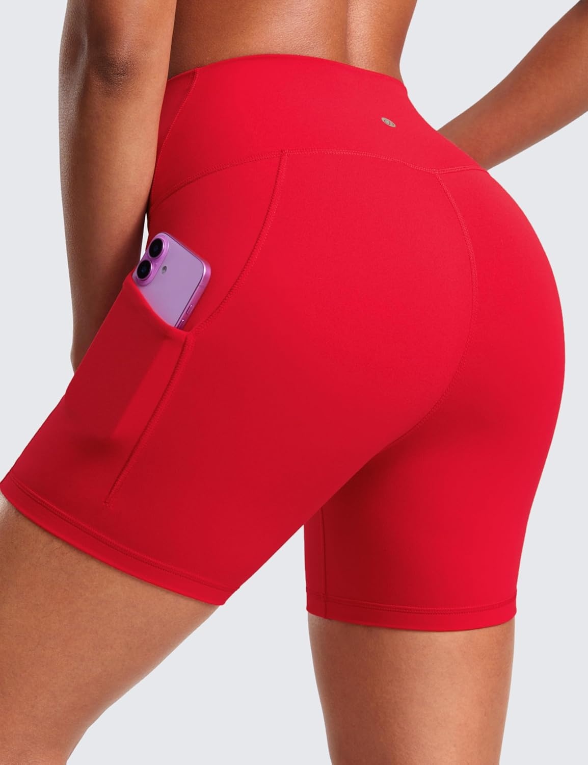 image:imageCRZ YOGA Butterluxe Biker Shorts Pockets 5 High Waisted Volleyball Workout Athletic Yoga WomensAurora Red