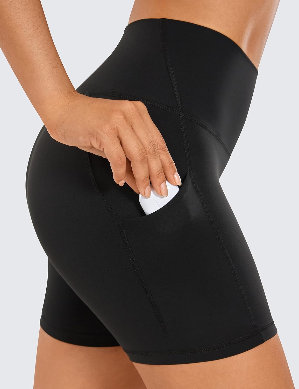 image:imageCRZ YOGA Butterluxe Biker Shorts Pockets 5 High Waisted Volleyball Workout Athletic Yoga WomensBlack