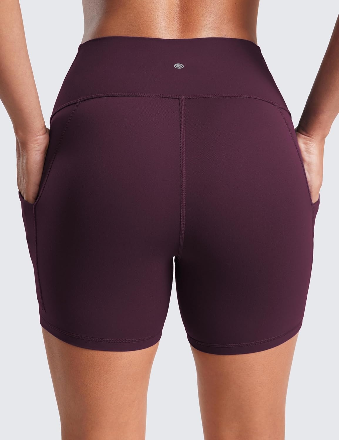 image:imageCRZ YOGA Butterluxe Biker Shorts Pockets 5 High Waisted Volleyball Workout Athletic Yoga WomensDeep Purple