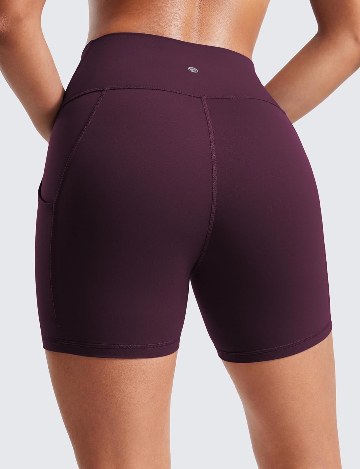 image:imageCRZ YOGA Butterluxe Biker Shorts Pockets 5 High Waisted Volleyball Workout Athletic Yoga WomensDeep Purple