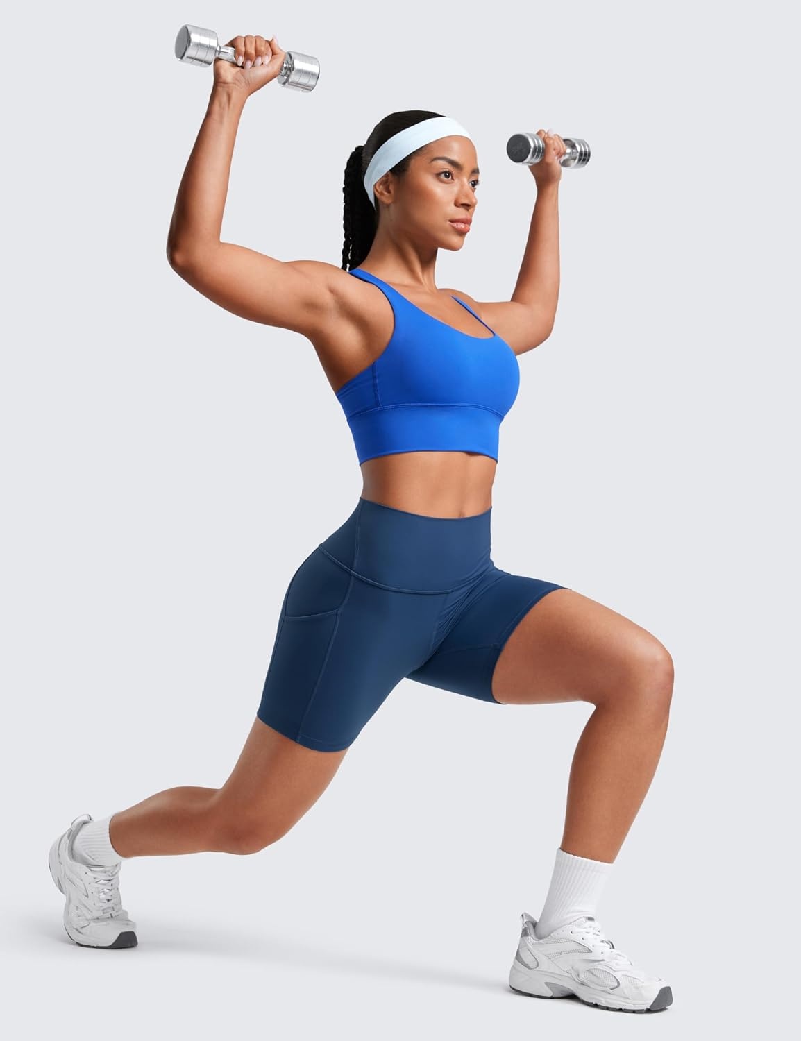 image:imageCRZ YOGA Butterluxe Biker Shorts Pockets 5 High Waisted Volleyball Workout Athletic Yoga WomensFrench Navy