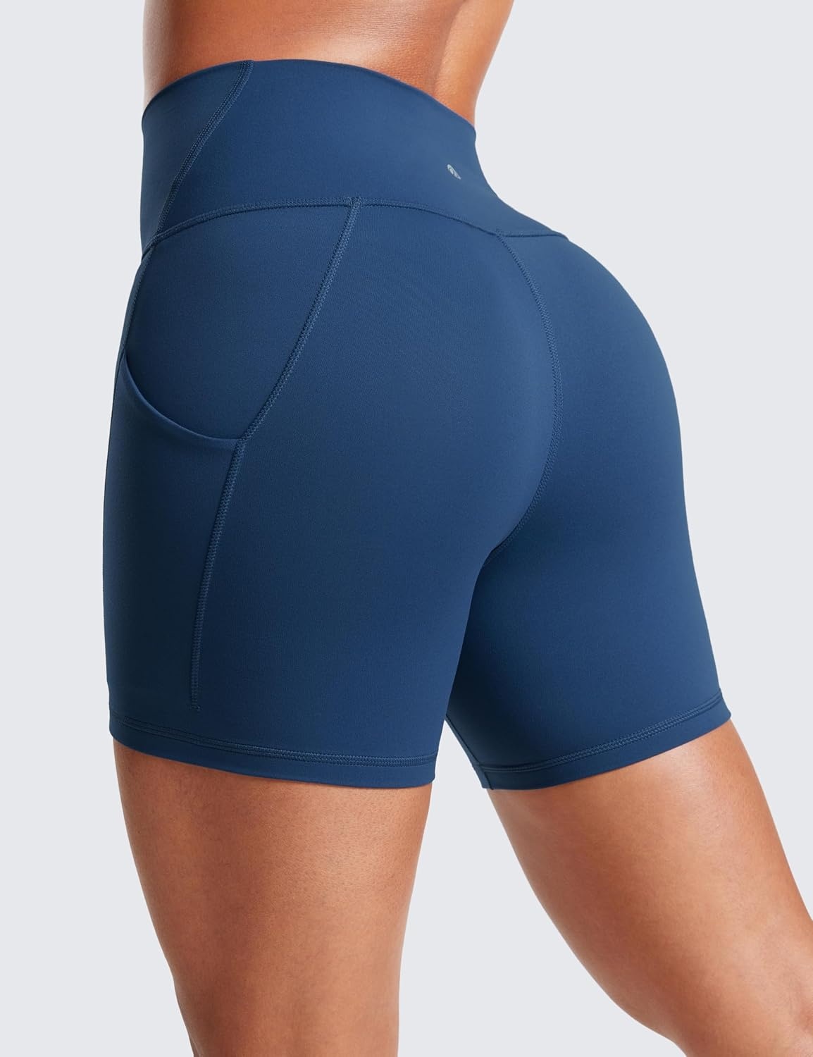 image:imageCRZ YOGA Butterluxe Biker Shorts Pockets 5 High Waisted Volleyball Workout Athletic Yoga WomensFrench Navy