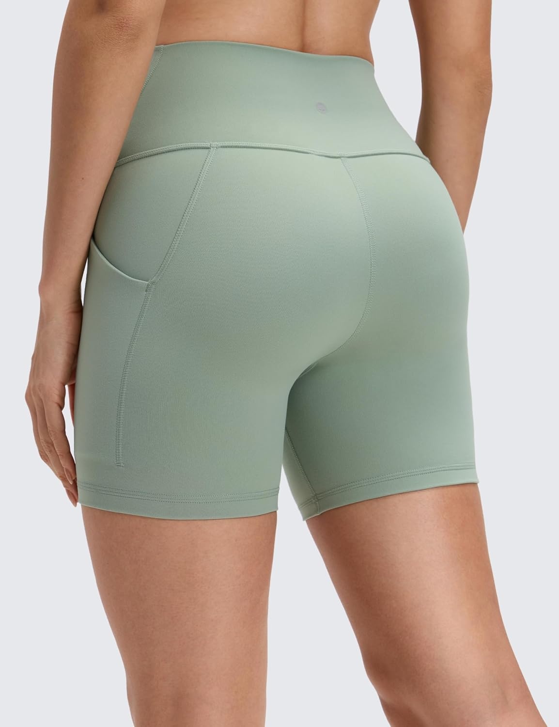 image:imageCRZ YOGA Butterluxe Biker Shorts Pockets 5 High Waisted Volleyball Workout Athletic Yoga WomensGreen Palm Court
