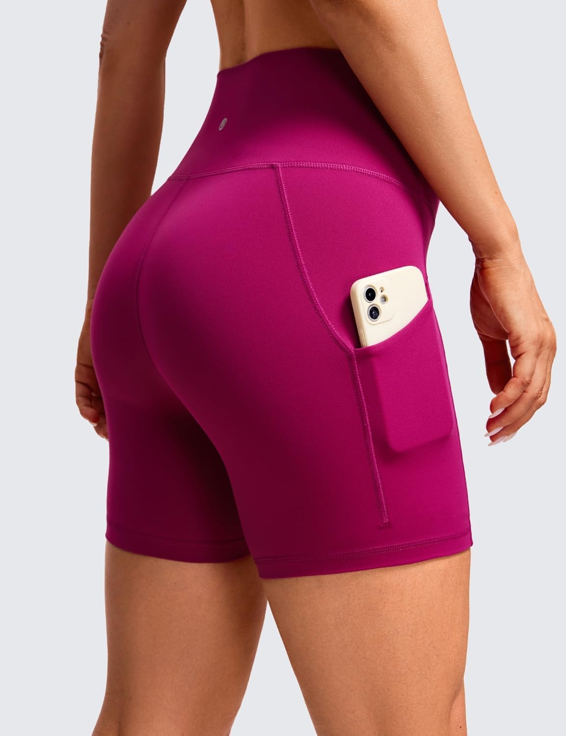image:imageCRZ YOGA Butterluxe Biker Shorts Pockets 5 High Waisted Volleyball Workout Athletic Yoga WomensMagenta Purple