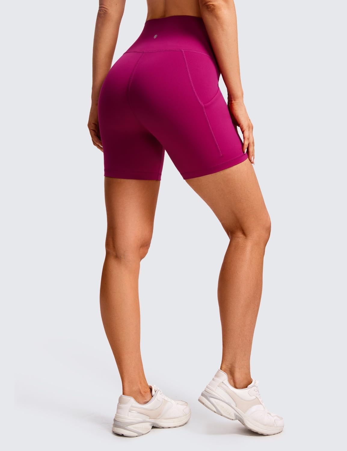 image:imageCRZ YOGA Butterluxe Biker Shorts Pockets 5 High Waisted Volleyball Workout Athletic Yoga WomensMagenta Purple