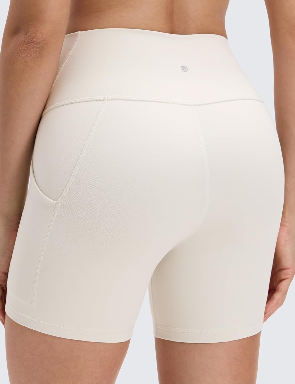 image:imageCRZ YOGA Butterluxe Biker Shorts Pockets 5 High Waisted Volleyball Workout Athletic Yoga WomensMilky White Bone