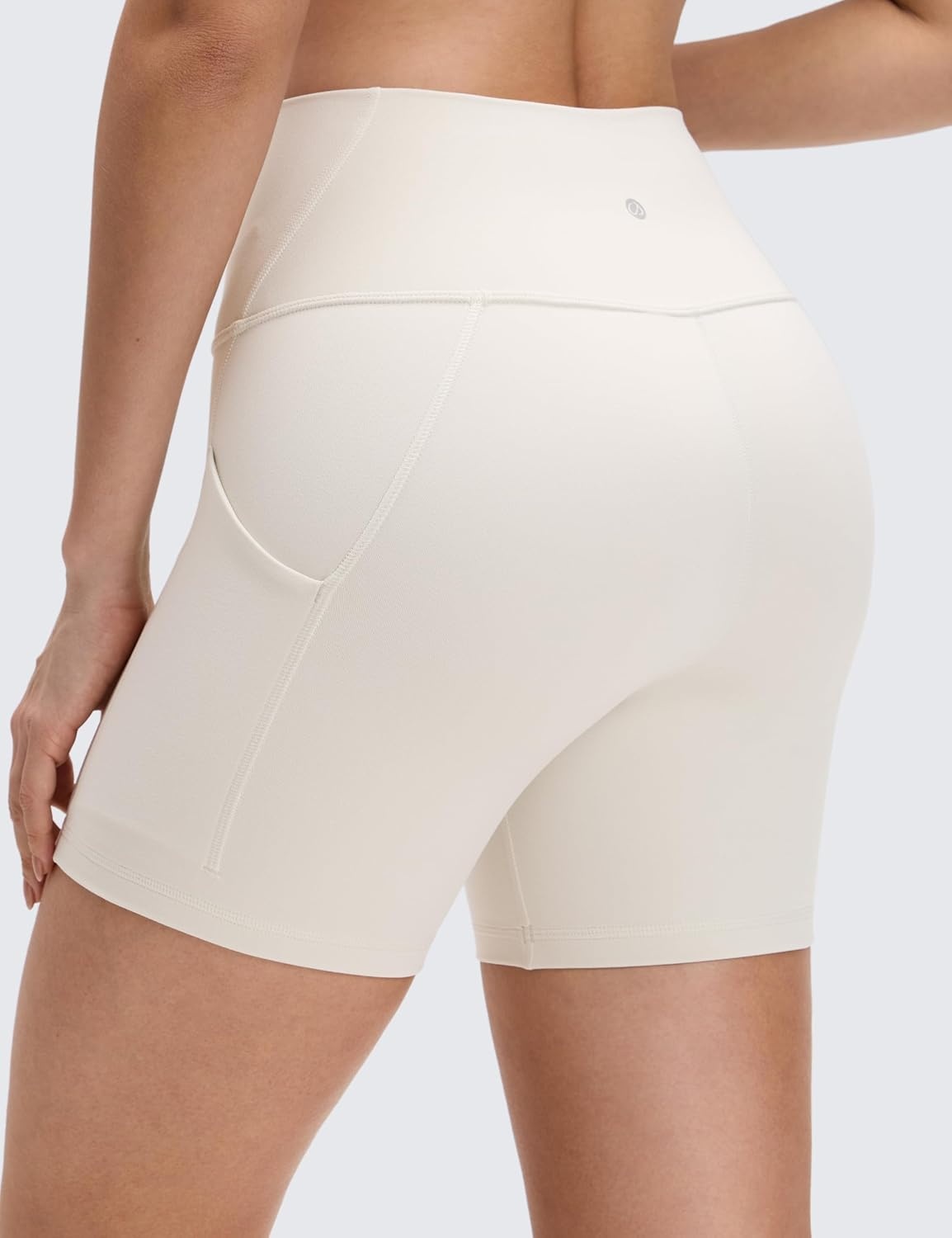 image:imageCRZ YOGA Butterluxe Biker Shorts Pockets 5 High Waisted Volleyball Workout Athletic Yoga WomensMilky White Bone