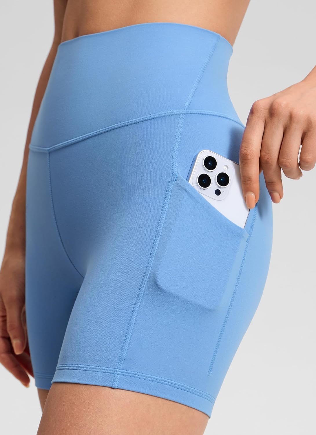 image:imageCRZ YOGA Butterluxe Biker Shorts Pockets 5 High Waisted Volleyball Workout Athletic Yoga WomensParty Blue