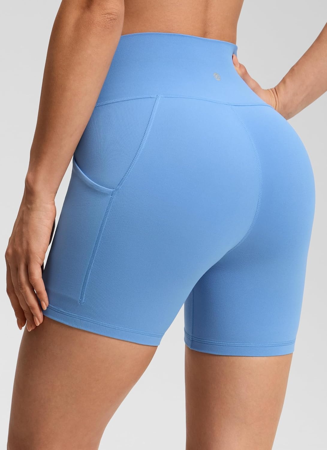 image:imageCRZ YOGA Butterluxe Biker Shorts Pockets 5 High Waisted Volleyball Workout Athletic Yoga WomensParty Blue
