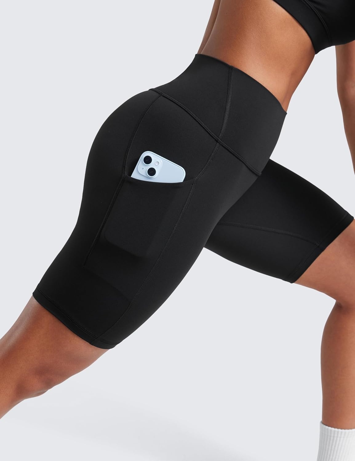 image:imageCRZ YOGA Butterluxe Biker Shorts Pockets 8 High Waisted Workout Yoga Volleyball Buttery Soft WomensBlack