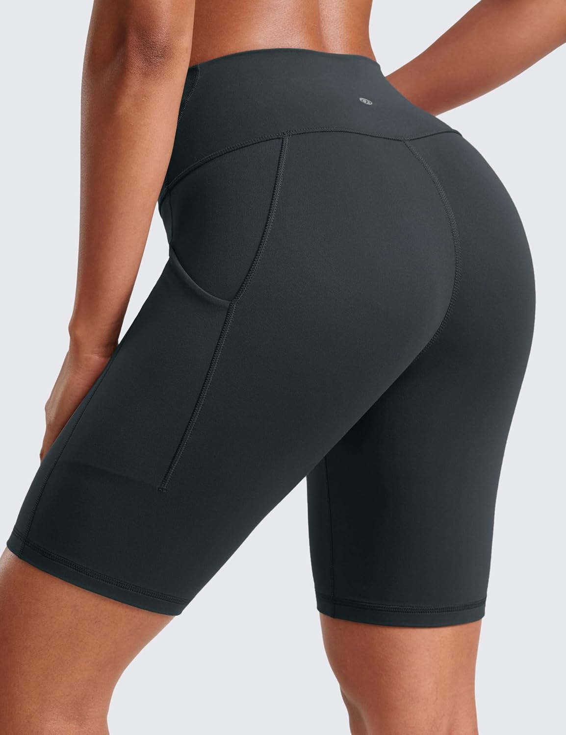 image:imageCRZ YOGA Butterluxe Biker Shorts Pockets 8 High Waisted Workout Yoga Volleyball Buttery Soft WomensDark Green