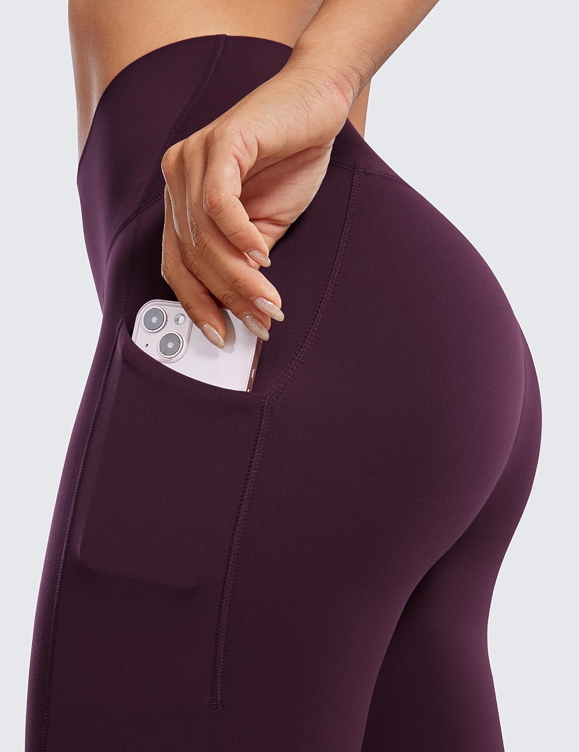 image:imageCRZ YOGA Butterluxe Biker Shorts Pockets 8 High Waisted Workout Yoga Volleyball Buttery Soft WomensDeep Purple