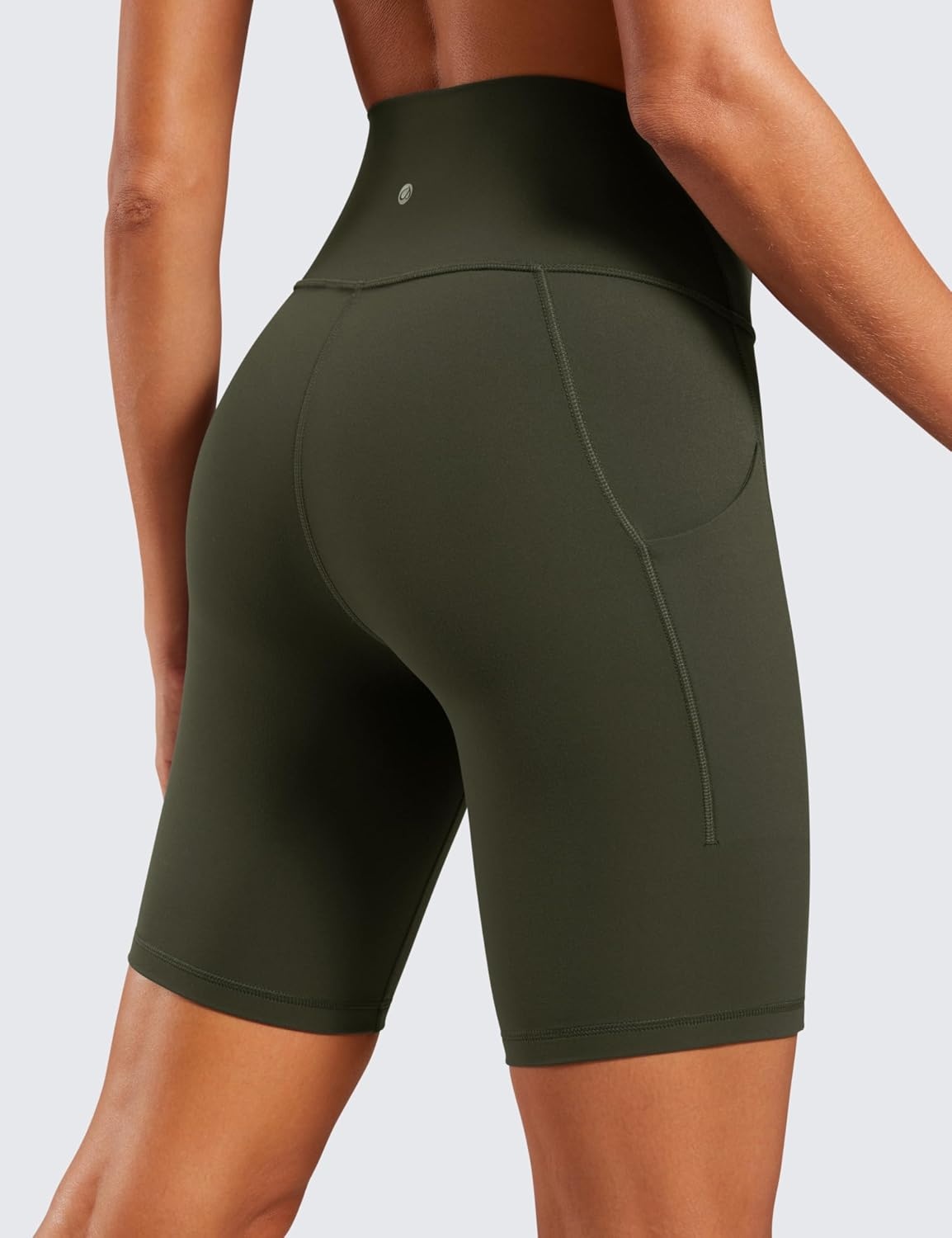 image:imageCRZ YOGA Butterluxe Biker Shorts Pockets 8 High Waisted Workout Yoga Volleyball Buttery Soft WomensOlive Green