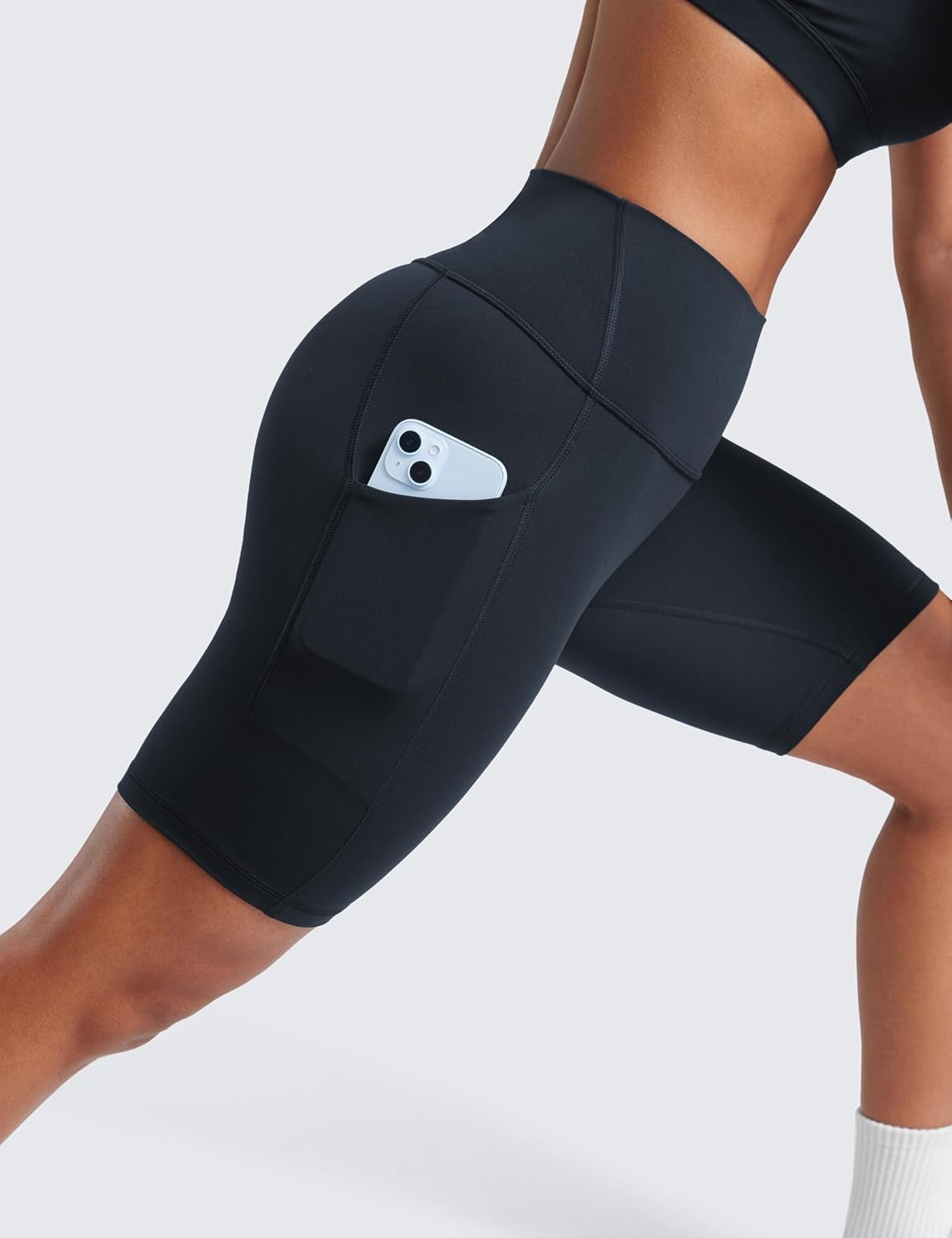 image:imageCRZ YOGA Butterluxe Biker Shorts Pockets 8 High Waisted Workout Yoga Volleyball Buttery Soft WomensTrue Navy
