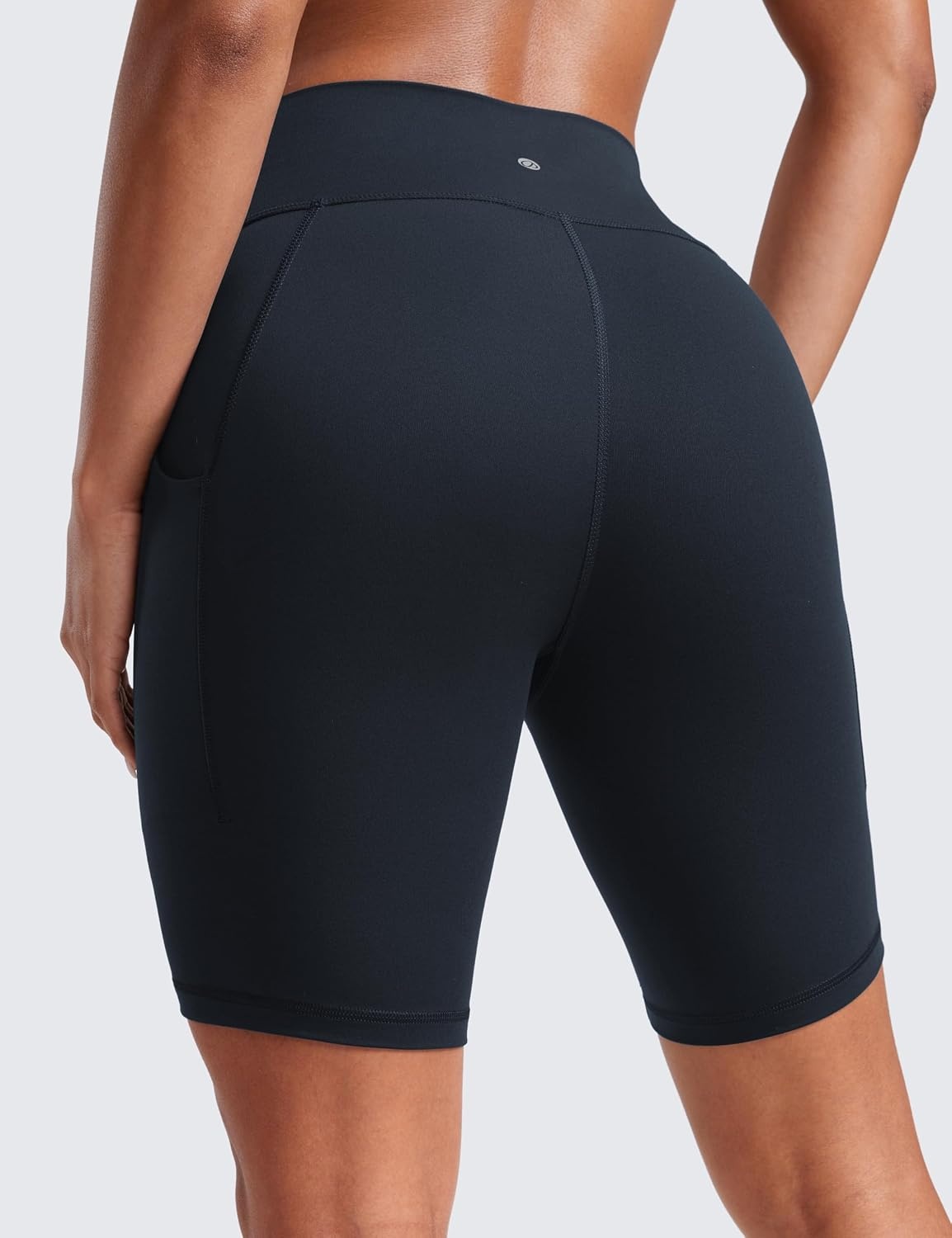 image:imageCRZ YOGA Butterluxe Biker Shorts Pockets 8 High Waisted Workout Yoga Volleyball Buttery Soft WomensTrue Navy