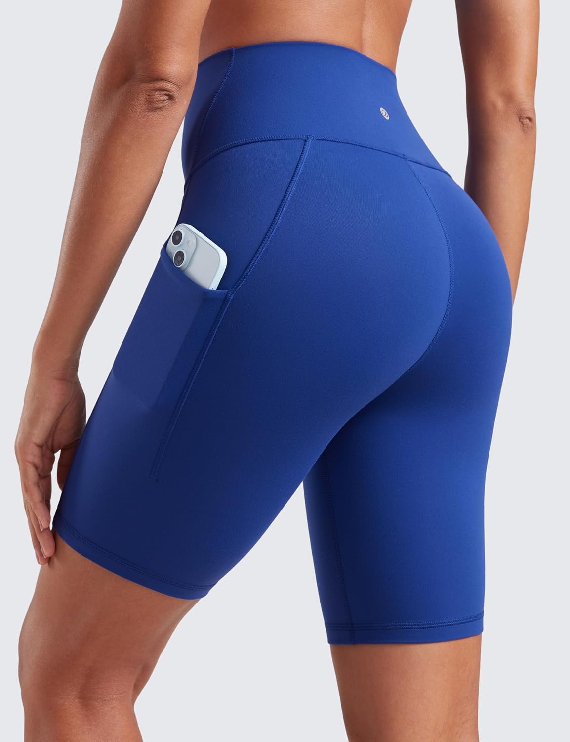 image:imageCRZ YOGA Butterluxe Biker Shorts Pockets 8 High Waisted Workout Yoga Volleyball Buttery Soft WomensWaves Blue