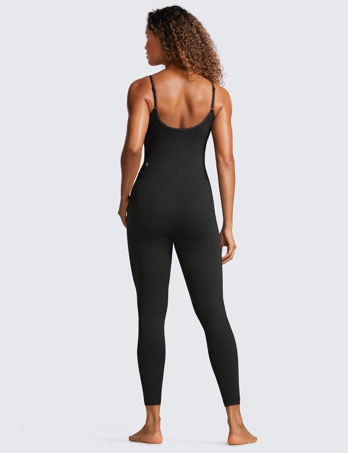 image:imageCRZ YOGA Butterluxe Cami Strap Jumpsuits for Women Adjustable Yoga Workout One Piece Tank Leggings Romper with Builtin BraBlack