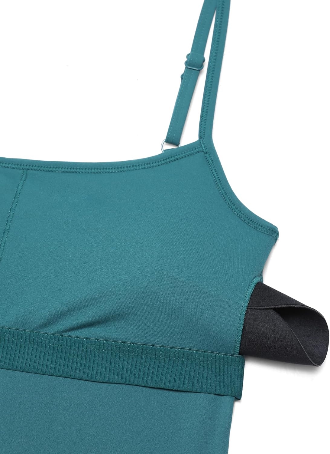 image:imageCRZ YOGA Butterluxe Cami Strap Jumpsuits for Women Adjustable Yoga Workout One Piece Tank Leggings Romper with Builtin BraGreen Jade