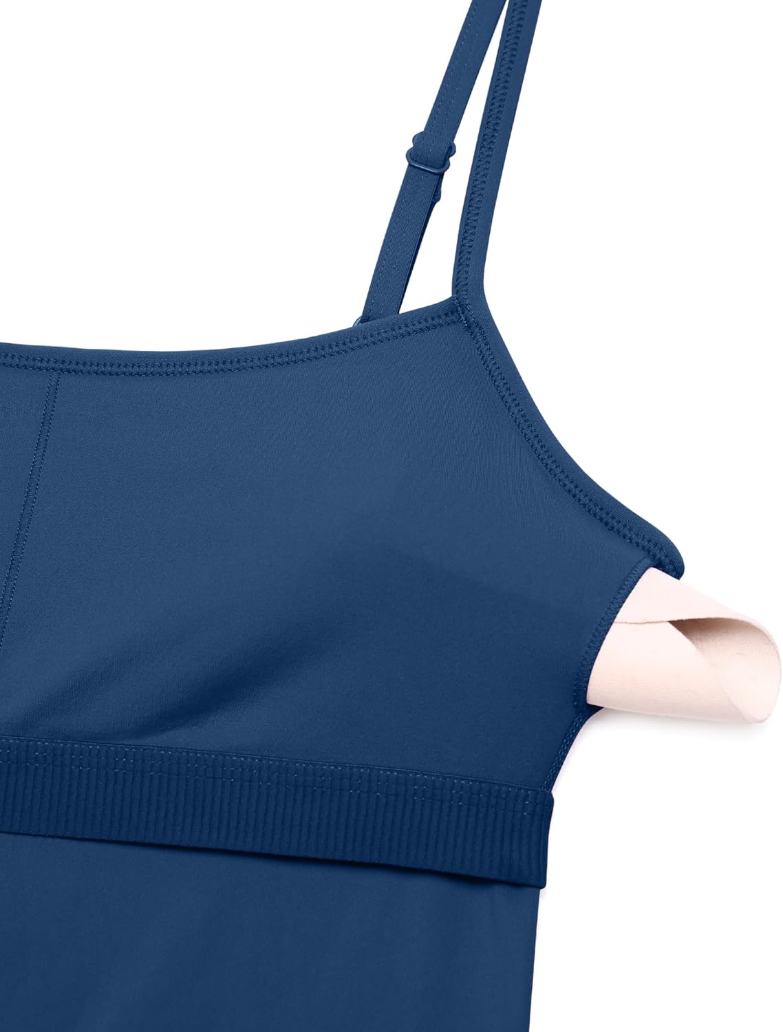 image:imageCRZ YOGA Butterluxe Cami Strap Rompers for Women Adjustable Sleeveless One Piece Yoga Jumpsuits Bodysuit Shorts PaddedFrench Navy