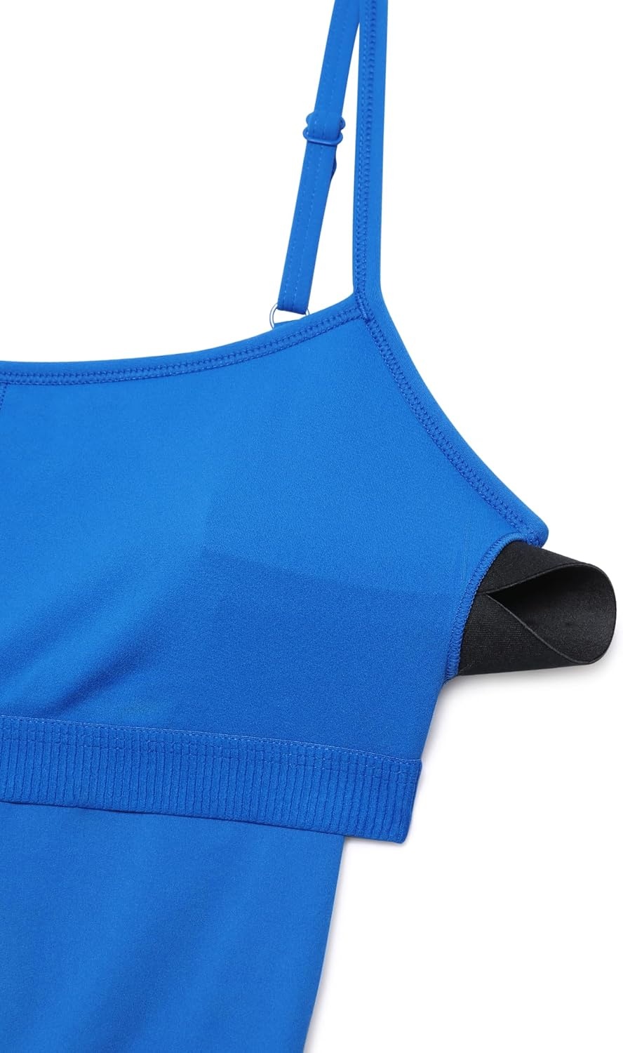 image:imageCRZ YOGA Butterluxe Cami Strap Rompers for Women Adjustable Sleeveless One Piece Yoga Jumpsuits Bodysuit Shorts PaddedSparkle Blue