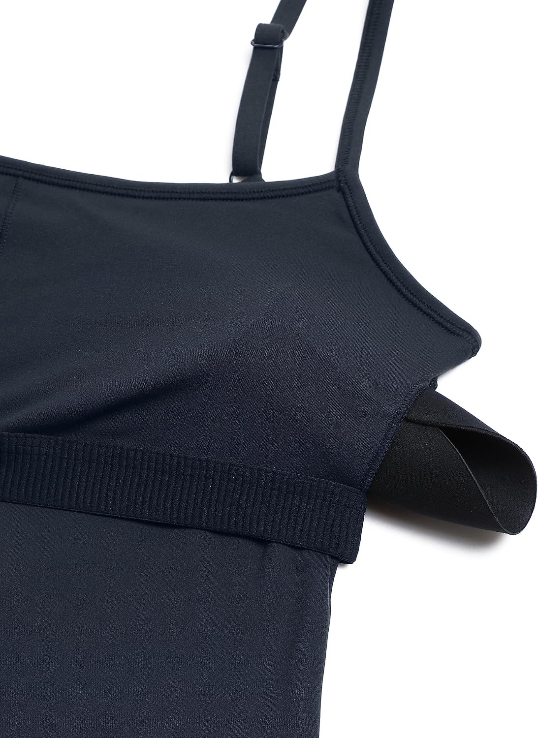 image:imageCRZ YOGA Butterluxe Cami Strap Rompers for Women Adjustable Sleeveless One Piece Yoga Jumpsuits Bodysuit Shorts PaddedTrue Navy