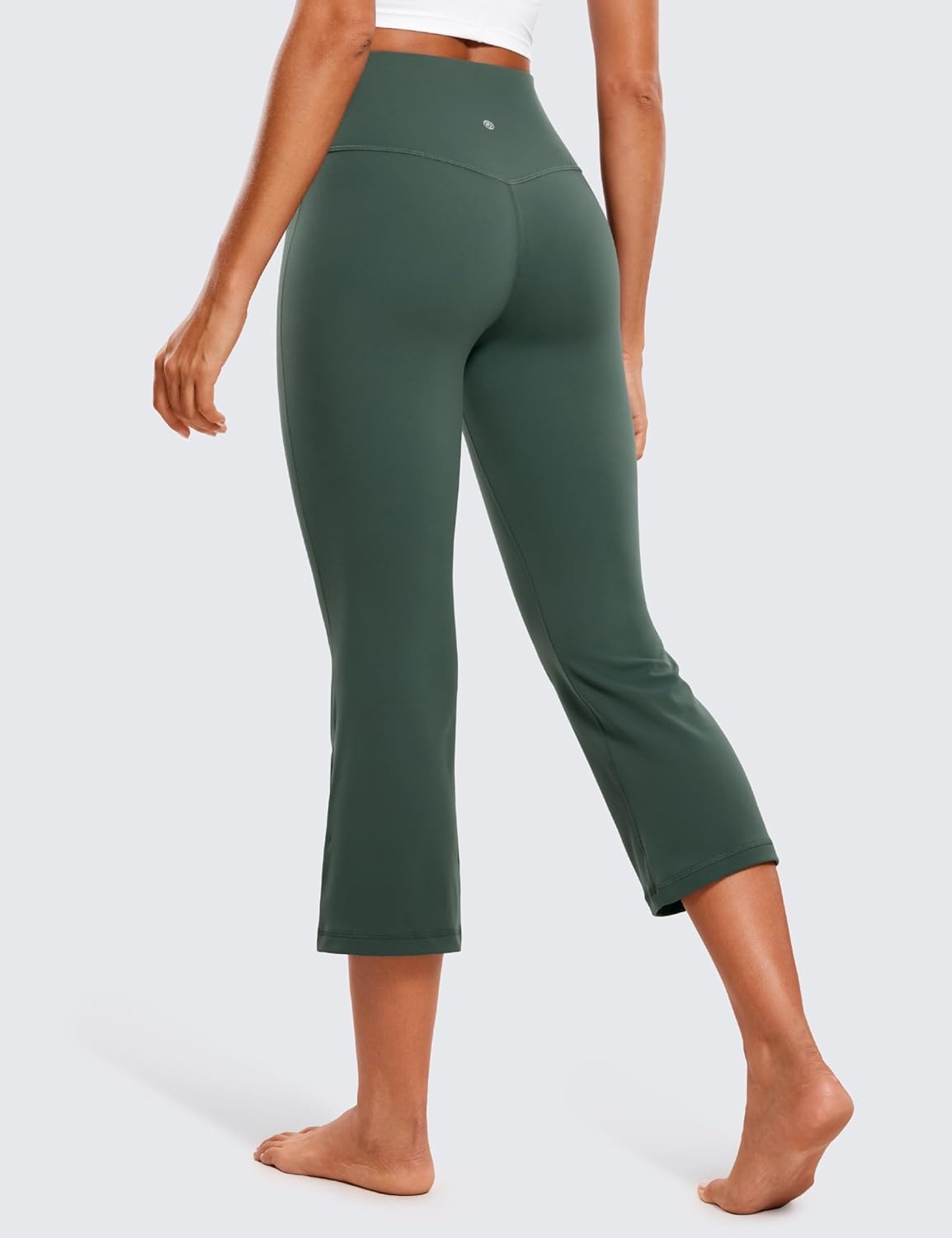 image:imageCRZ YOGA Butterluxe Capris Flare Leggings 23 Bootcut High Waisted Womens Yoga Pants Cropped CasualDark Forest Green