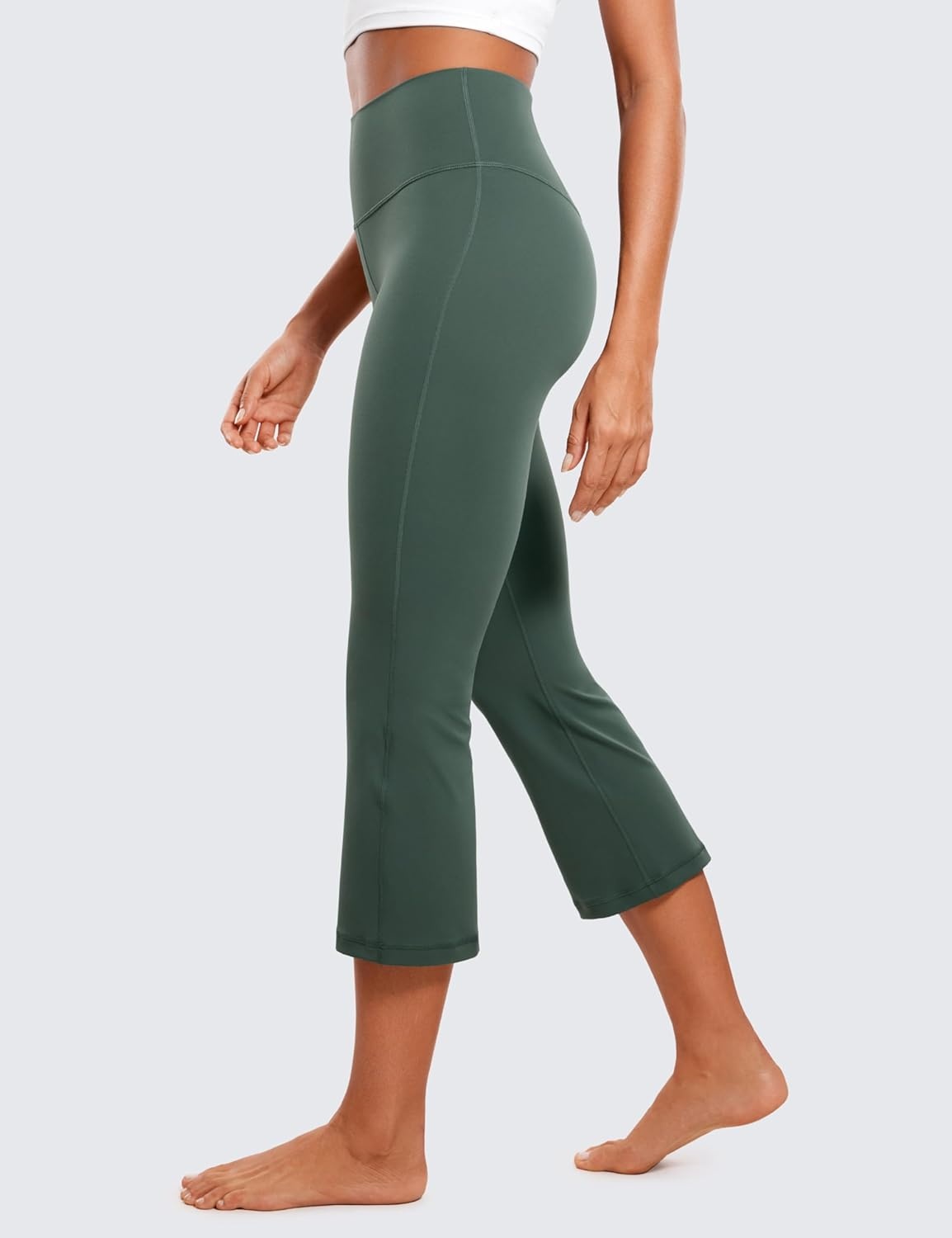 image:imageCRZ YOGA Butterluxe Capris Flare Leggings 23 Bootcut High Waisted Womens Yoga Pants Cropped CasualDark Forest Green