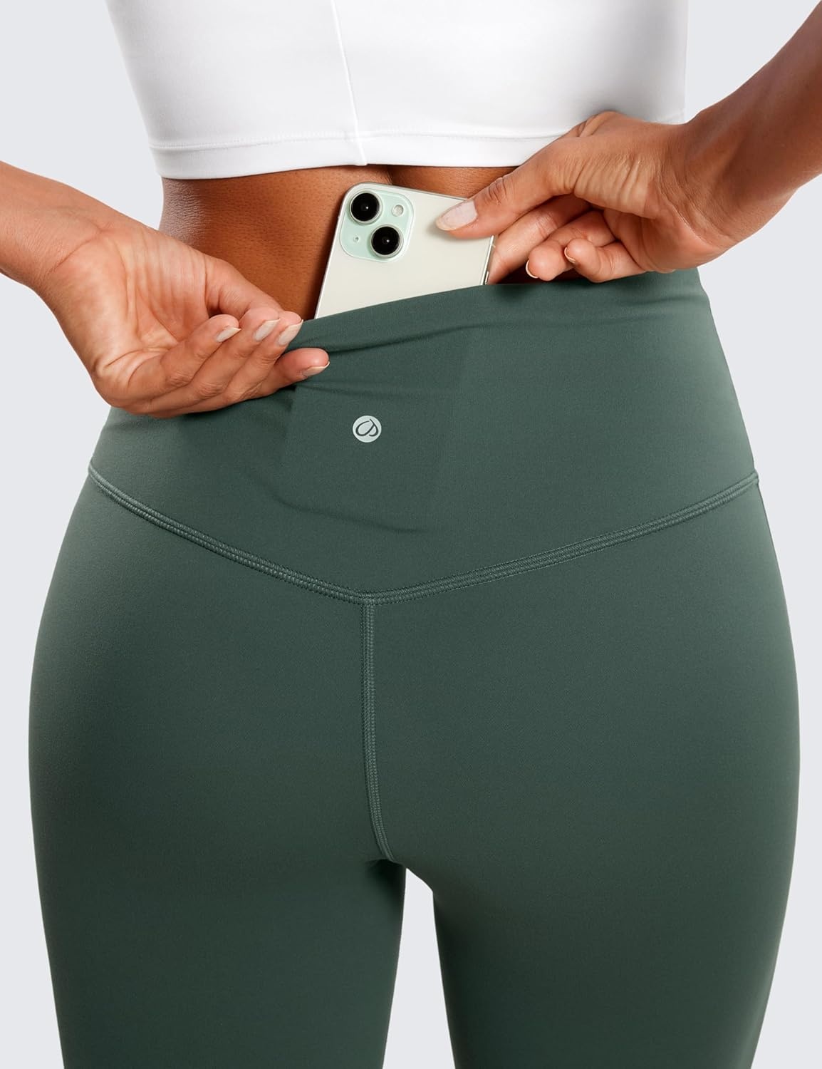 image:imageCRZ YOGA Butterluxe Capris Flare Leggings 23 Bootcut High Waisted Womens Yoga Pants Cropped CasualDark Forest Green