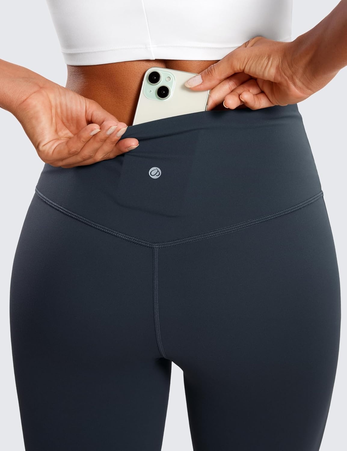 image:imageCRZ YOGA Butterluxe Capris Flare Leggings 23 Bootcut High Waisted Womens Yoga Pants Cropped CasualTrue Navy