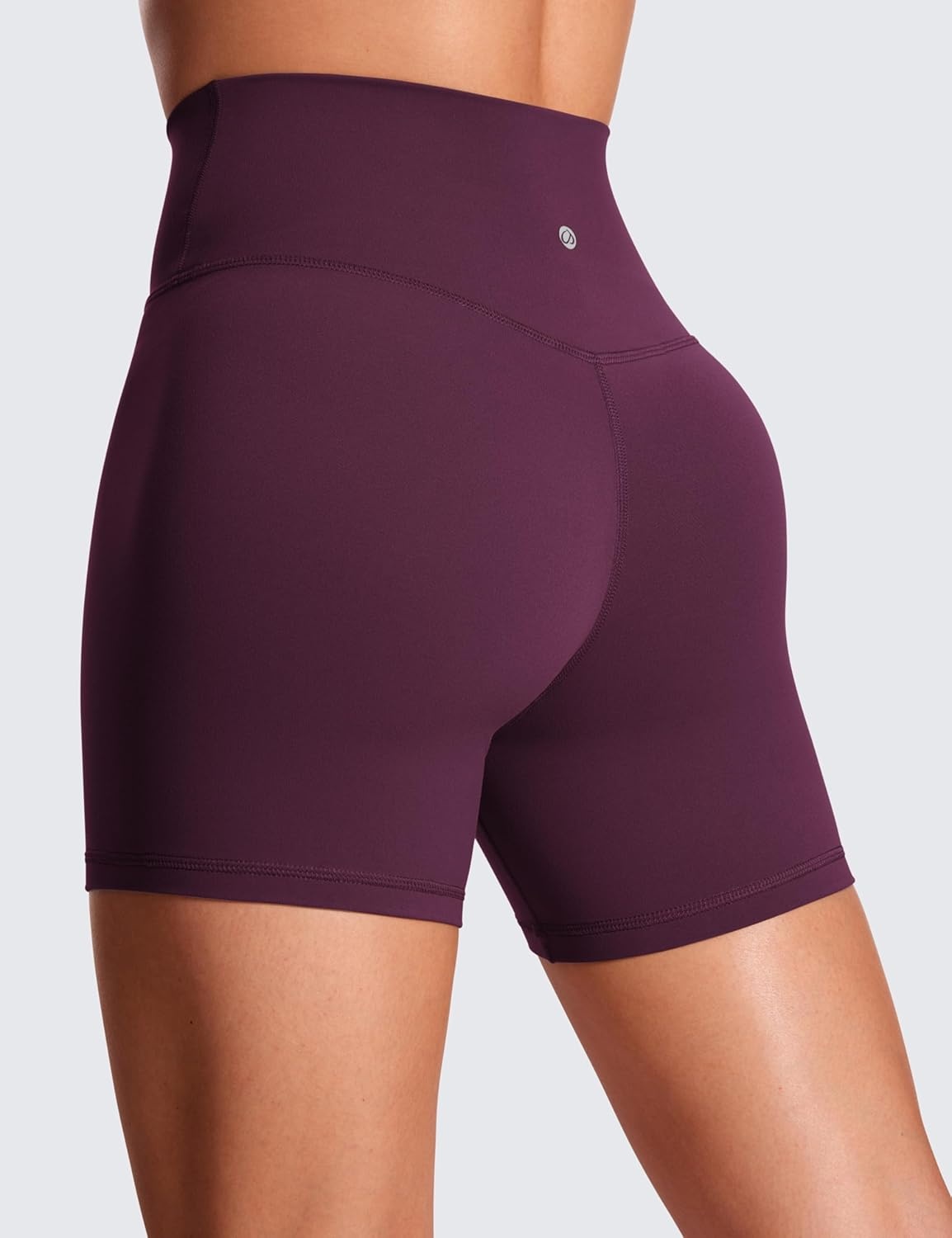 image:imageCRZ YOGA Butterluxe Crossover Biker Shorts 5 Criss Cross High Waisted Workout Yoga Buttery Soft WomensDeep Purple