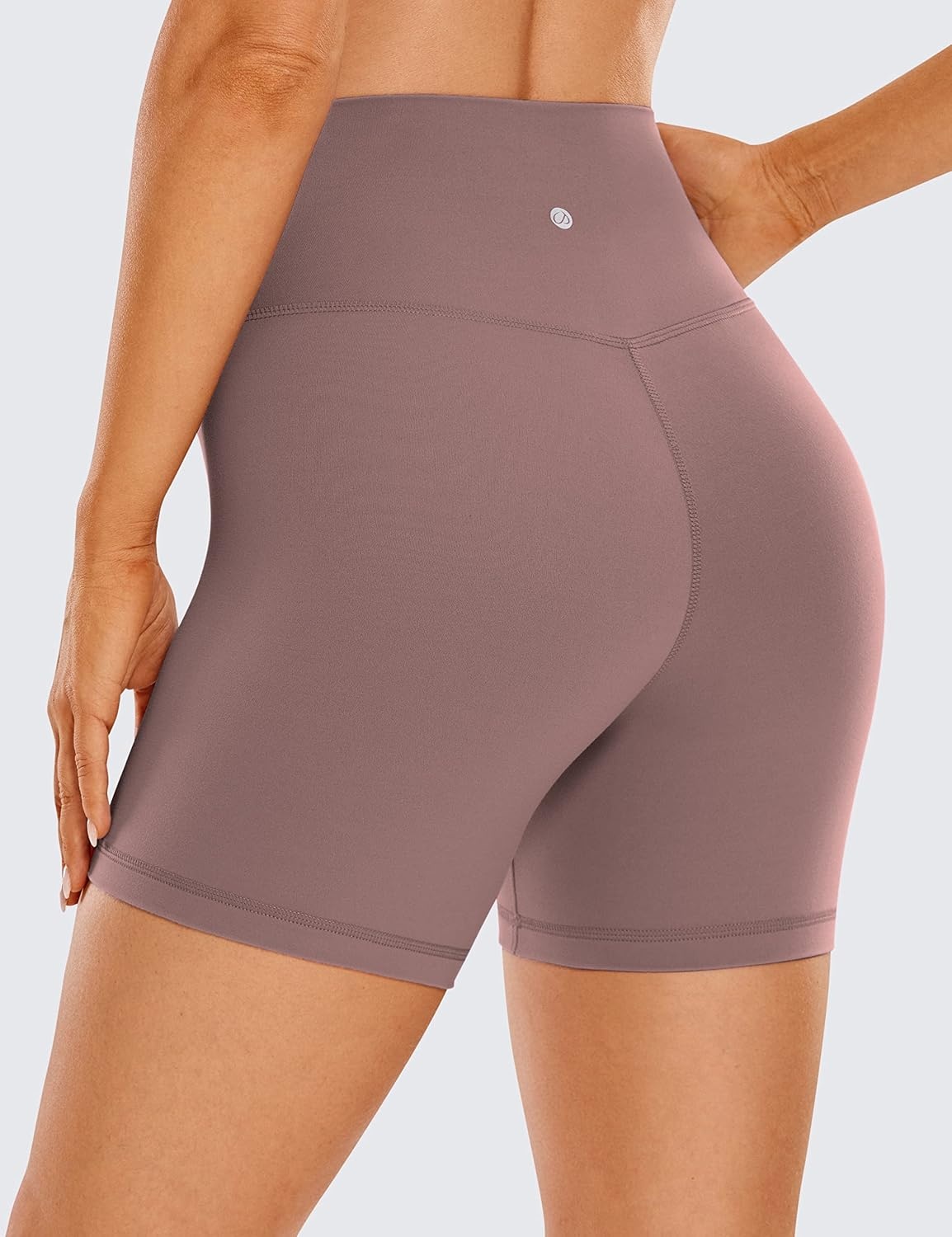 image:imageCRZ YOGA Butterluxe Crossover Biker Shorts 5 Criss Cross High Waisted Workout Yoga Buttery Soft WomensMauve