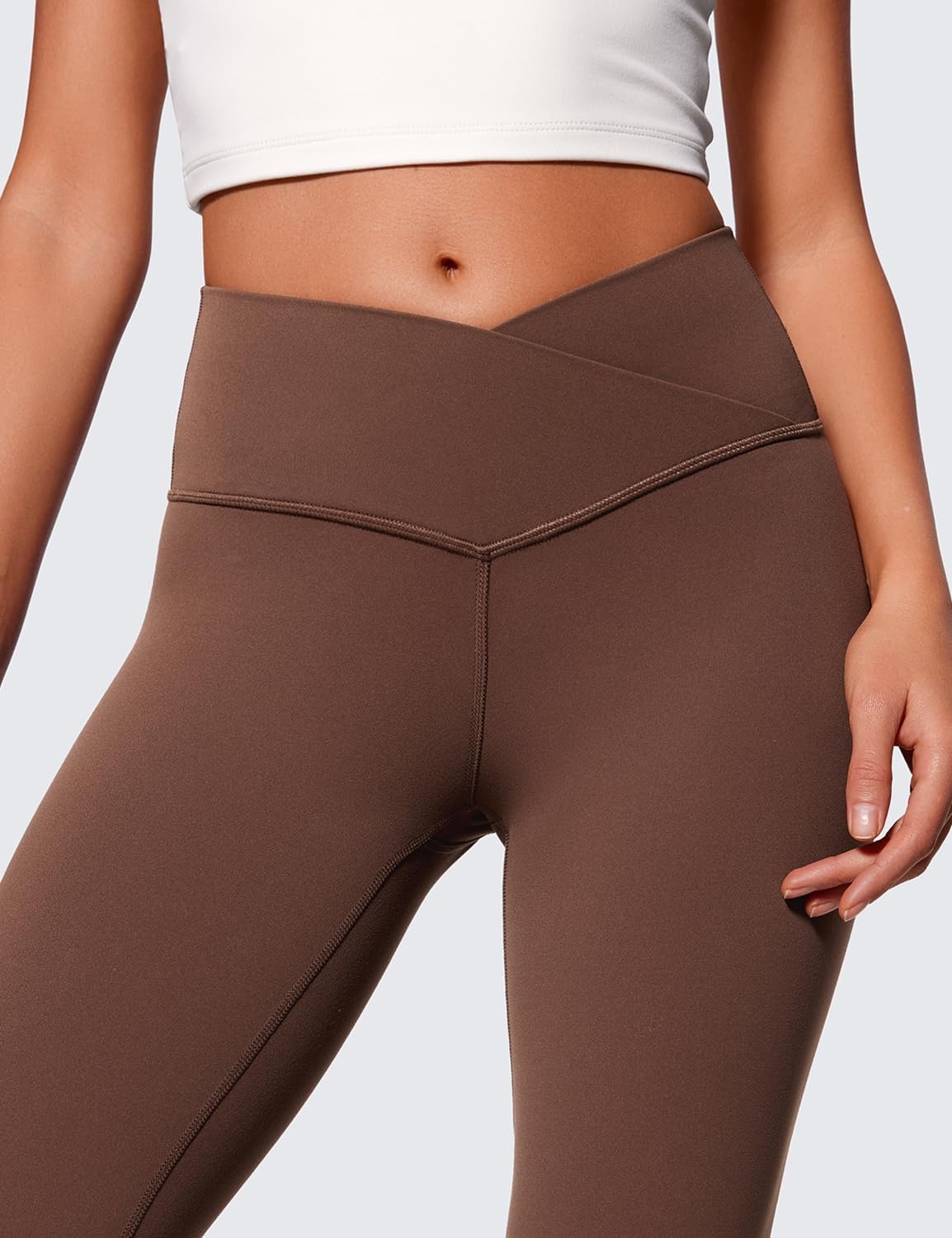 image:imageCRZ YOGA Butterluxe Crossover Flare Leggings 293133 High Waist V Cross Bootcut Bell Bottoms Yoga Pants for WomenCoffee Brown